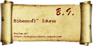 Bibescó Iduna névjegykártya